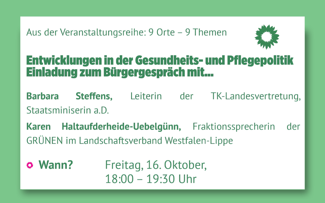 9 Orte – 9 Themen: Entwicklungen in der Gesundheits- und Pflegepolitik